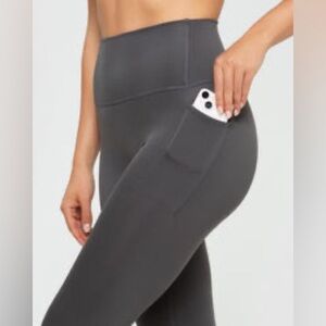 BYLT Gunmetal Gray Premium Basics Essentials Stretch Pocket Leggings Size L